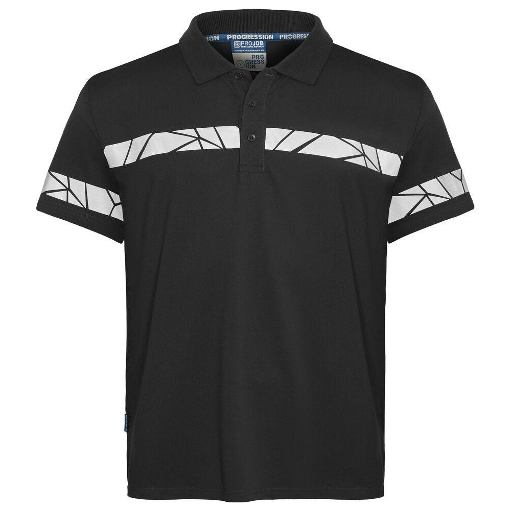 Black - Front - Projob Mens Progression Pique Polo Shirt