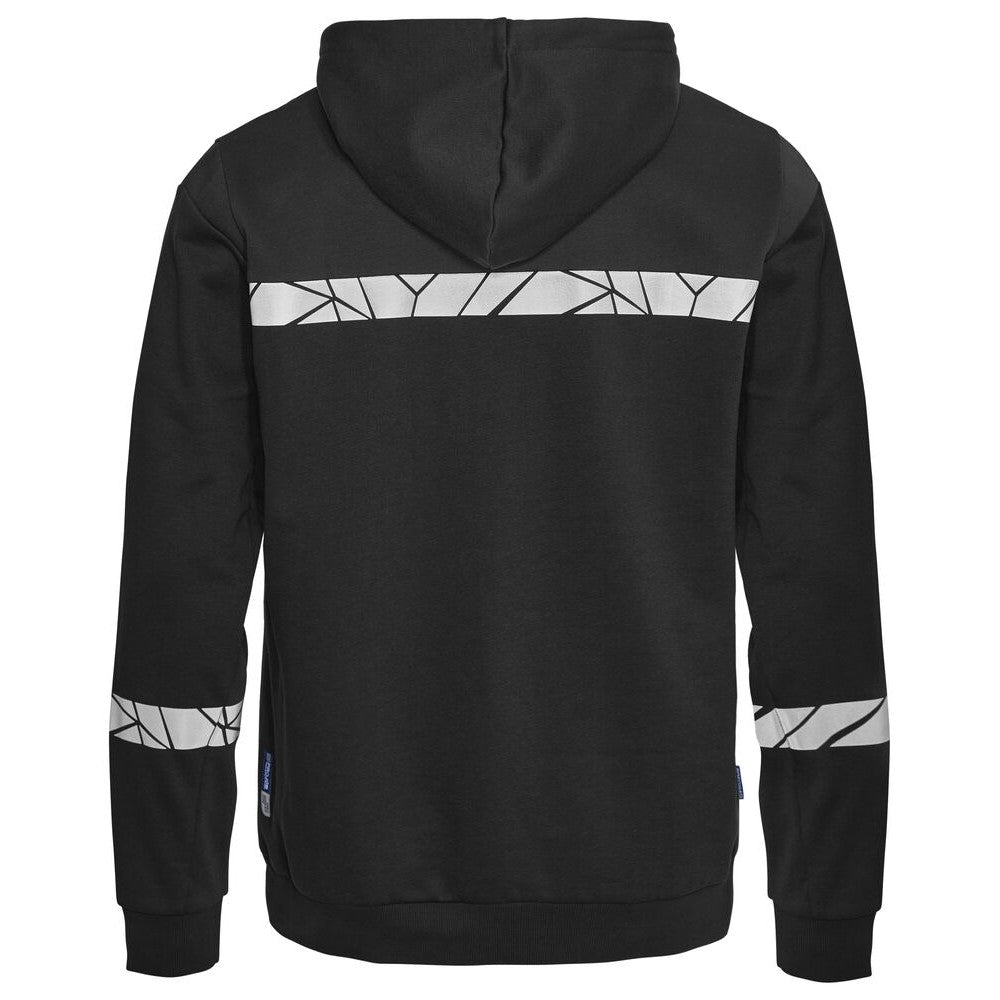 Black - Back - Projob Mens Progression Half Zip Hoodie