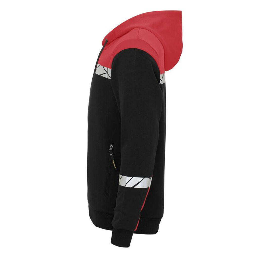 Black-Red - Lifestyle - Projob Mens Progression Half Zip Hoodie
