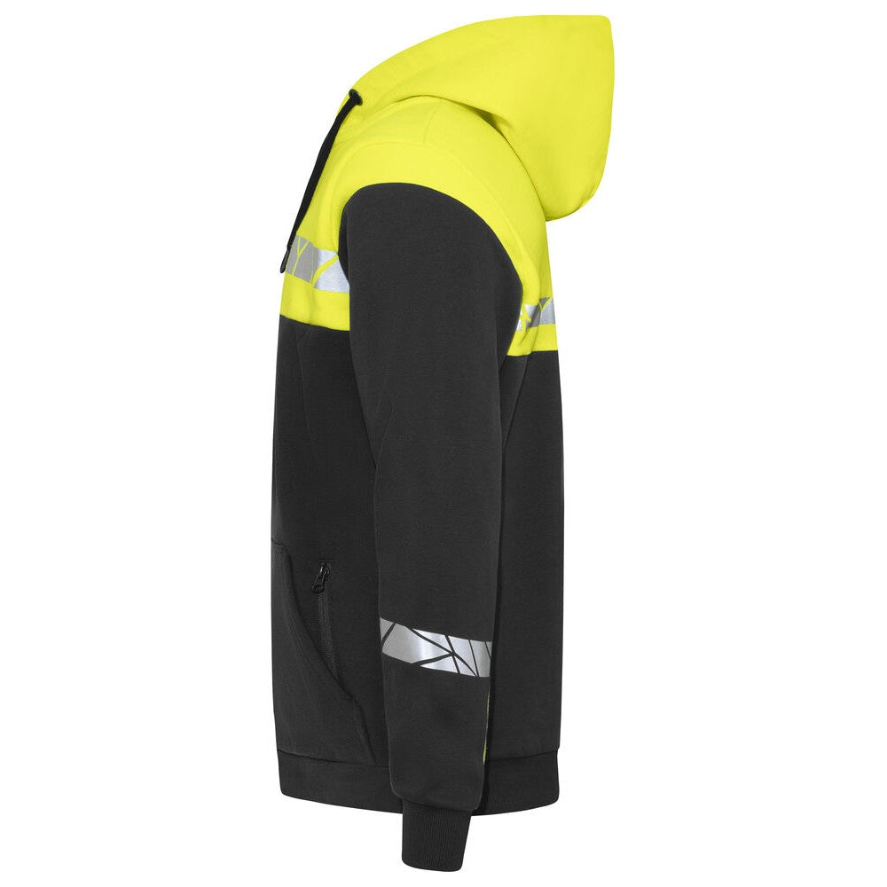 Black-Yellow - Lifestyle - Projob Mens Progression Half Zip Hoodie