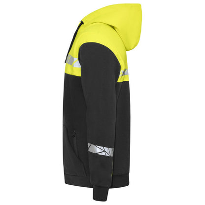 Black-Yellow - Lifestyle - Projob Mens Progression Half Zip Hoodie