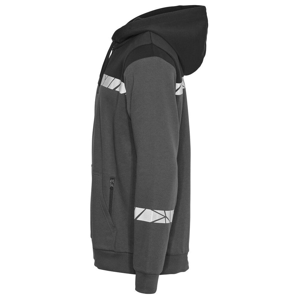 Grey-Black - Lifestyle - Projob Mens Progression Half Zip Hoodie