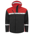 Black-Red - Front - Projob Mens Progression Soft Shell Jacket
