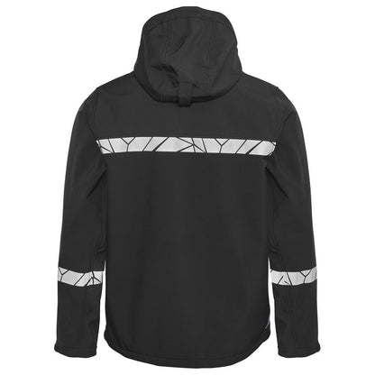 Black - Back - Projob Mens Progression Soft Shell Jacket