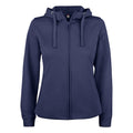 Dark Navy - Front - Clique Womens-Ladies Basic Active Full Zip Hoodie