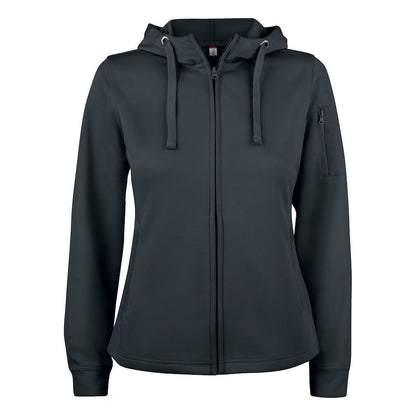 Black - Front - Clique Womens-Ladies Basic Active Full Zip Hoodie