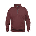 Burgundy - Front - Clique Unisex Adult Basic Half Zip Sweatshirt