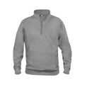 Grey Melange - Front - Clique Unisex Adult Basic Half Zip Sweatshirt