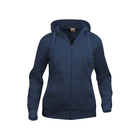Dark Navy - Front - Clique Womens-Ladies Plain Full Zip Hoodie