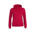 Red - Front - Clique Womens-Ladies Plain Full Zip Hoodie