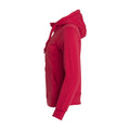 Red - Side - Clique Womens-Ladies Plain Full Zip Hoodie