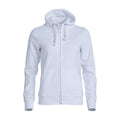 White - Front - Clique Womens-Ladies Plain Full Zip Hoodie