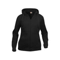 Black - Front - Clique Womens-Ladies Plain Full Zip Hoodie