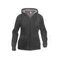 Anthracite Melange - Front - Clique Womens-Ladies Plain Full Zip Hoodie