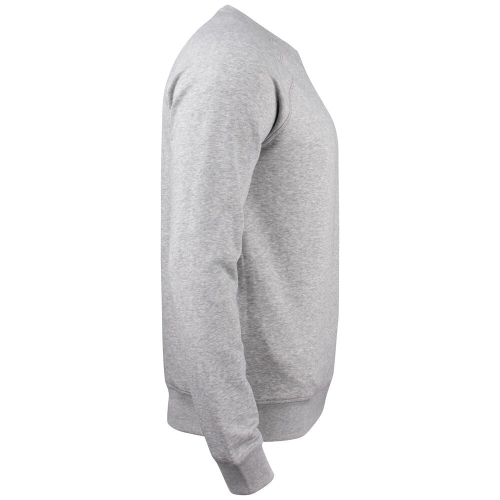 Grey Melange - Side - Clique Mens Premium Round Neck Sweatshirt