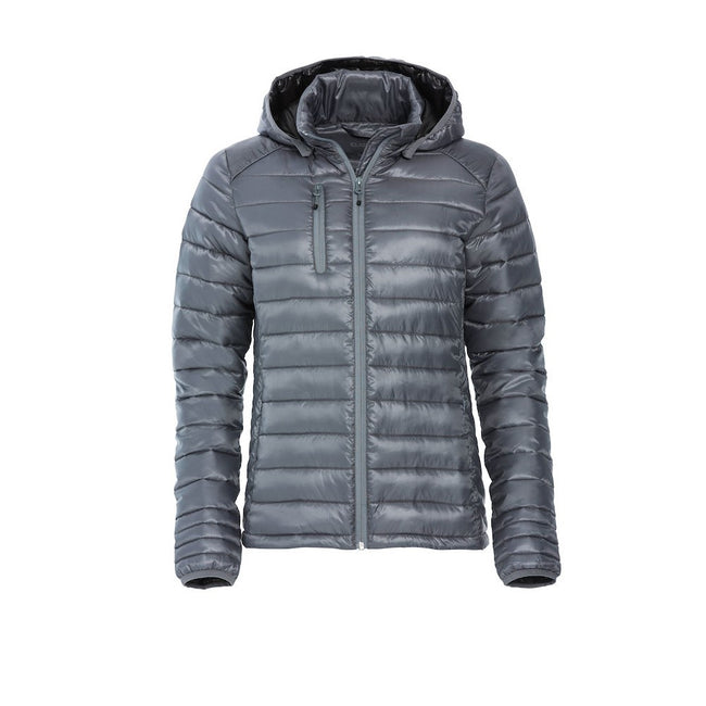 Grey - Front - Clique Womens-Ladies Hudson Padded Jacket