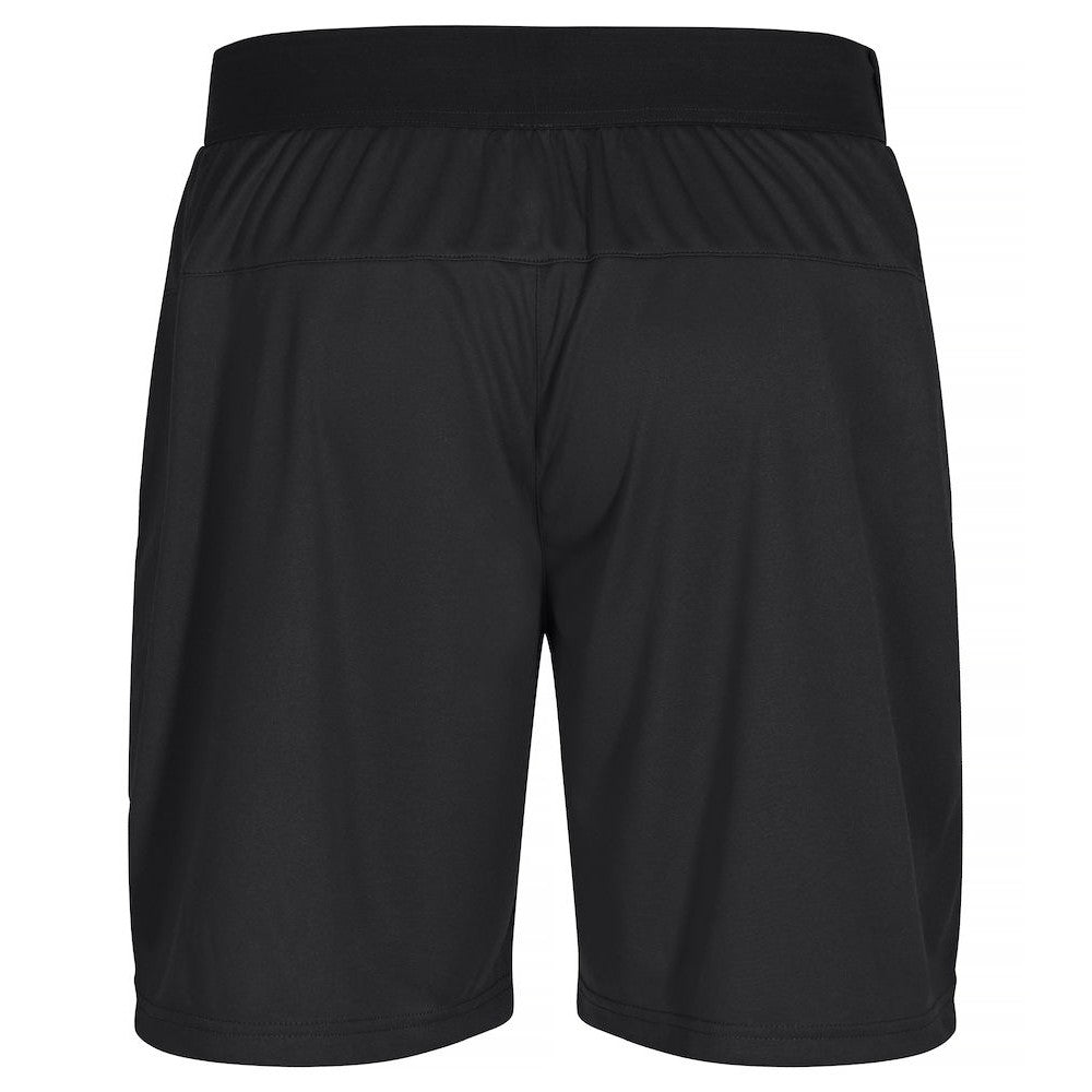 Black - Back - Clique Unisex Adult Plain Active Shorts
