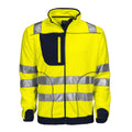 Yellow-Navy - Front - Projob Mens Fleece Hi-Vis Coat