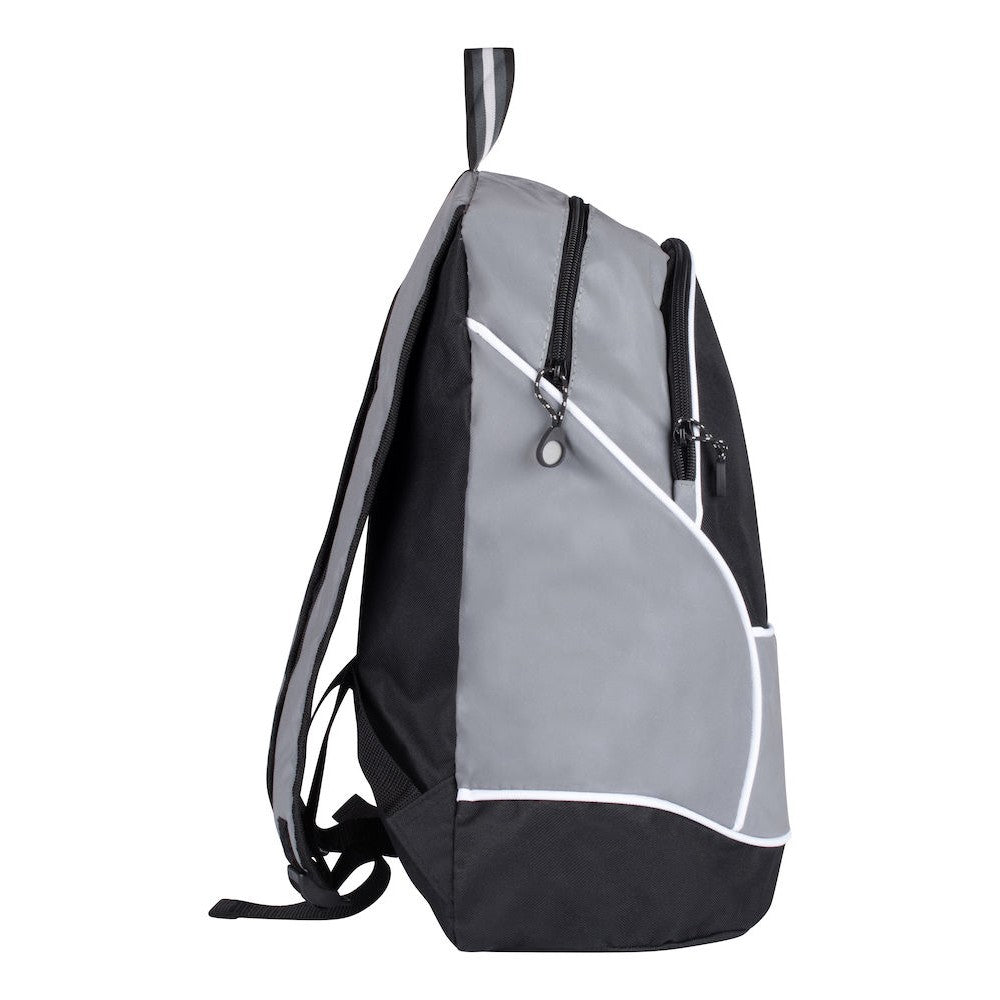 Black-Grey - Side - Clique Basic Reflective Backpack