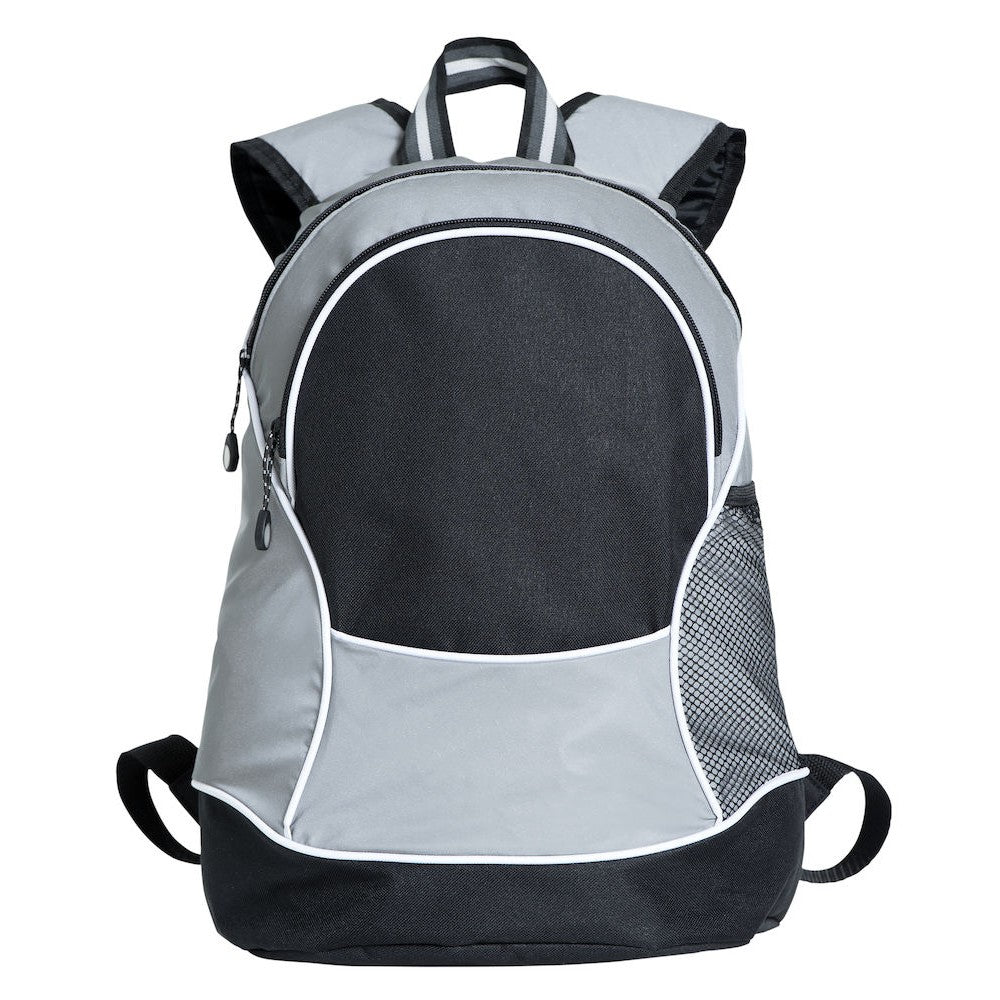 Black-Grey - Front - Clique Basic Reflective Backpack