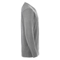 Grey Melange - Side - Clique Mens Aston Knitted V Neck Sweatshirt