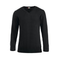 Black - Front - Clique Mens Aston Knitted V Neck Sweatshirt