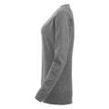 Grey Melange - Lifestyle - Clique Womens-Ladies Aston Knitted V Neck Sweatshirt