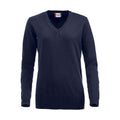 Dark Navy - Front - Clique Womens-Ladies Aston Knitted V Neck Sweatshirt