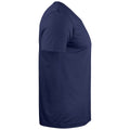 Dark Navy - Side - Clique Unisex Adult Basic Knitted V Neck T-Shirt