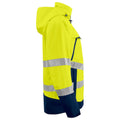 Yellow-Navy - Back - Projob Mens Functional Reflective Tape Jacket