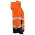 Orange-Black - Side - Projob Mens Functional Reflective Tape Jacket