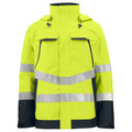 Yellow-Black - Front - Projob Mens Functional Reflective Tape Jacket