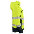 Yellow-Black - Side - Projob Mens Functional Reflective Tape Jacket