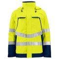 Yellow-Navy - Front - Projob Mens Functional Reflective Tape Jacket