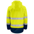 Yellow-Black - Pack Shot - Projob Mens Functional Reflective Tape Jacket