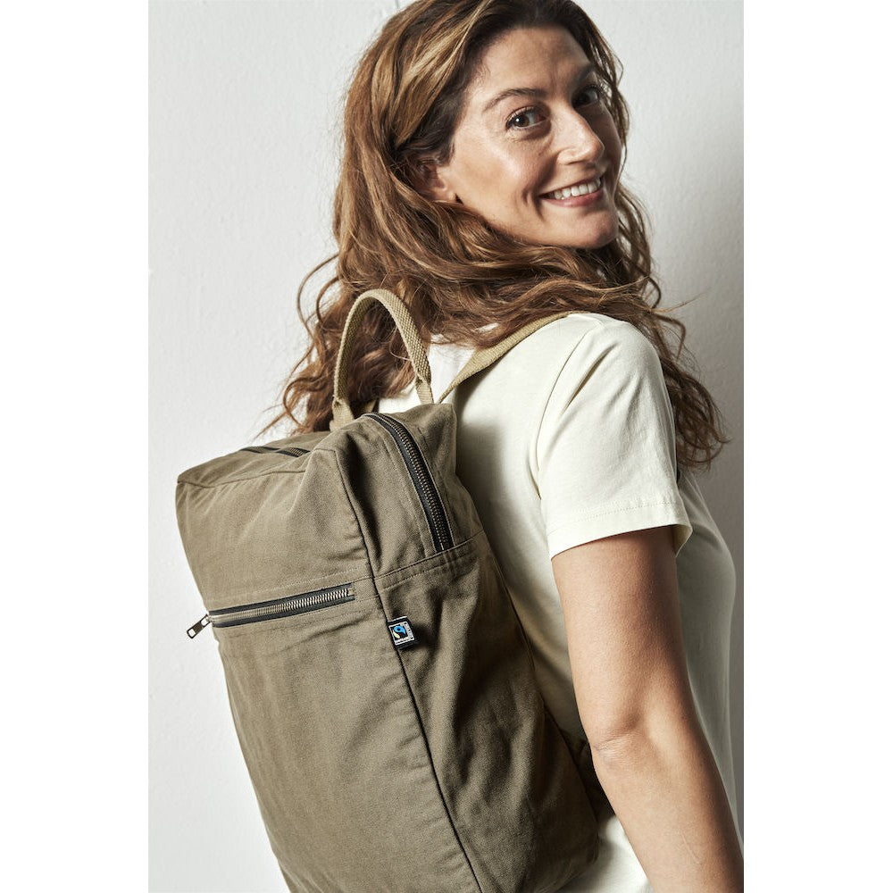 Dark Olive - Close up - Cottover Canvas Backpack