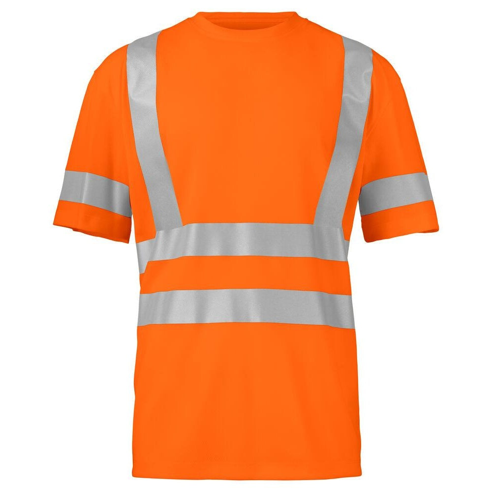 Orange - Front - Projob Mens Reflective T-Shirt
