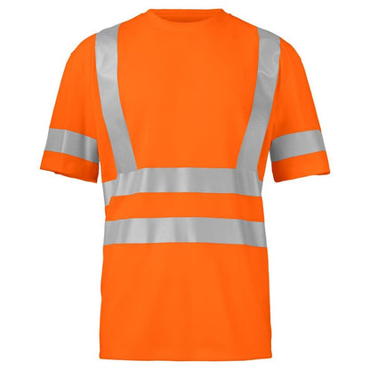 Orange - Front - Projob Mens Reflective T-Shirt