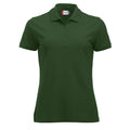Bottle Green - Front - Clique Womens-Ladies Manhattan Polo Shirt