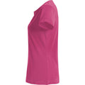 Bright Cerise - Side - Clique Womens-Ladies Plain T-Shirt