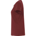 Burgundy - Side - Clique Womens-Ladies Plain T-Shirt