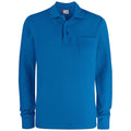 Royal Blue - Front - Clique Unisex Adult Plain Long-Sleeved Polo Shirt