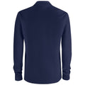 Dark Navy - Back - Clique Unisex Adult Plain Long-Sleeved Polo Shirt