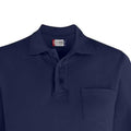 Dark Navy - Pack Shot - Clique Unisex Adult Plain Long-Sleeved Polo Shirt