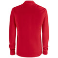 Red - Back - Clique Unisex Adult Plain Long-Sleeved Polo Shirt