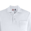 White - Pack Shot - Clique Unisex Adult Plain Long-Sleeved Polo Shirt
