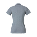 Grey - Back - Clique Womens-Ladies Heavy Premium Melange Polo Shirt