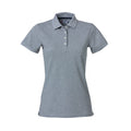 Grey - Front - Clique Womens-Ladies Heavy Premium Melange Polo Shirt