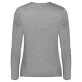 Grey Melange - Back - Clique Womens-Ladies Plain Long-Sleeved Active T-Shirt