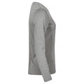 Grey Melange - Side - Clique Womens-Ladies Plain Long-Sleeved Active T-Shirt